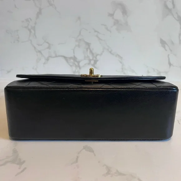 SOLD Vintage Chanel Small Diana Flap Black Lambskin - Picture 10 of 13